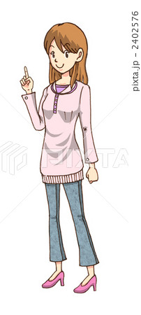 普段着の女性（全身） 2402576