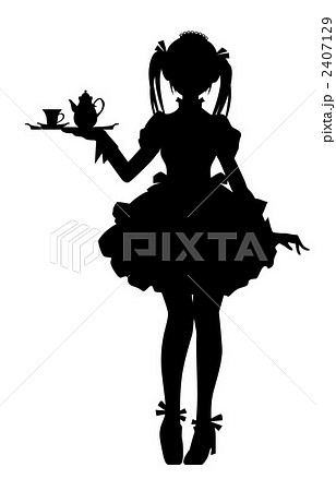 メイドさんのイラスト 白背景のイラスト素材 メイドさんのイラスト 白背景のイラスト素材