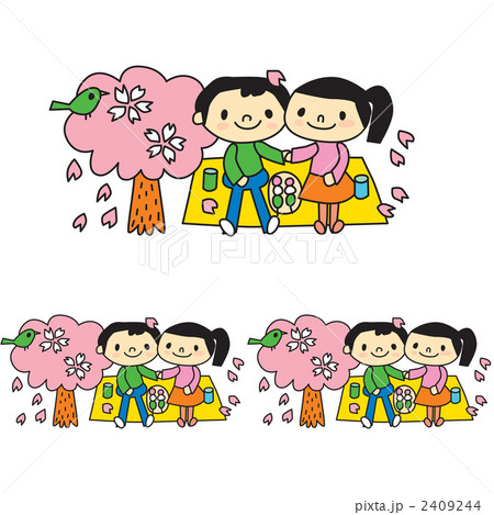 花見、飾り罫 花見、飾り罫 2409244