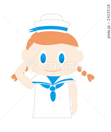 マリンルックの女の子敬礼 2423519