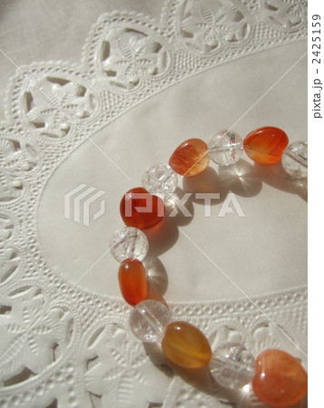 ハート型のカーネリアンとクラック水晶 2425159