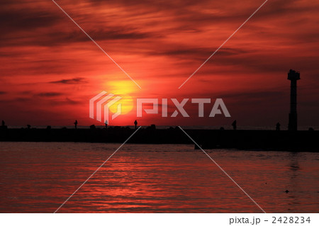 夕日の三国港 2428234