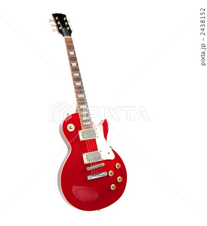 赤いエレキギターの写真素材
