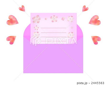 桜レターセットのイラスト素材