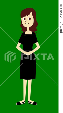 制服姿（女性）のイラスト 2450316