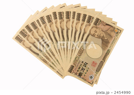お金　一万円札　扇　 2454990