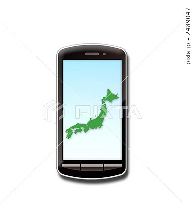 スマートフォン 携帯電話 Gpsのイラスト素材