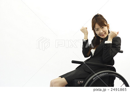 働く身体障害者の写真素材