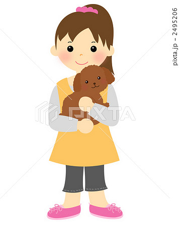女の子と犬のイラスト素材 2495206 Pixta