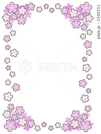 桜フレーム縦のイラスト素材 2500351 Pixta