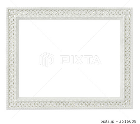 デコラティブフォトフレーム 白バック の写真素材