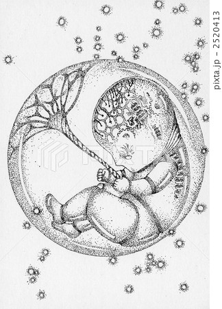 ロボット胎児のイラスト素材