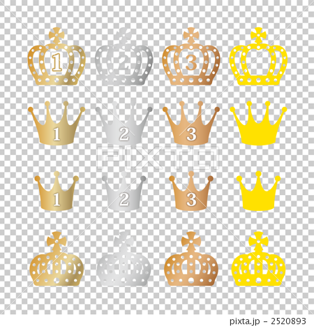 王冠アイコンセットのイラスト素材 253