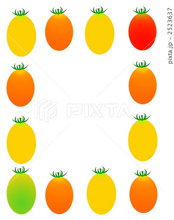 フレーム 夏野菜 ミニトマトのイラスト素材