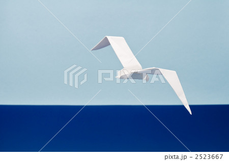 折り紙 カモメの写真素材