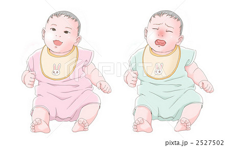 赤ちゃん 泣き顔 笑い顔のイラスト素材