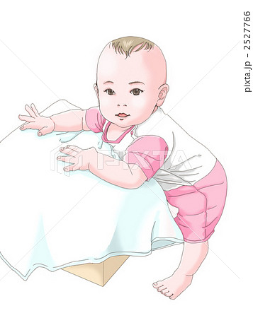 赤ちゃん つかまり立ちのイラスト素材