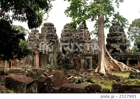アンコール遺跡の榕樹と石造建築が残るタ・プローム寺院 2527905