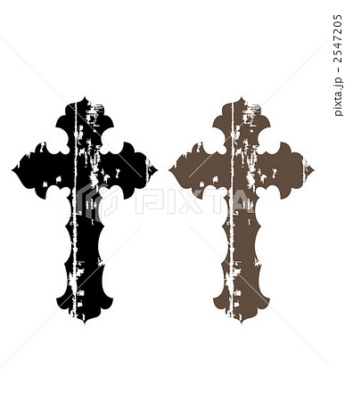 クロス 十字架 焦げ茶色のイラスト素材