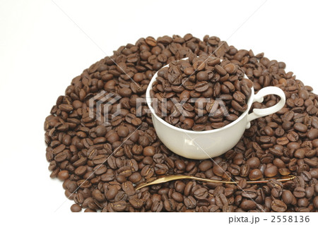 コーヒーカップとコーヒー豆 2558136