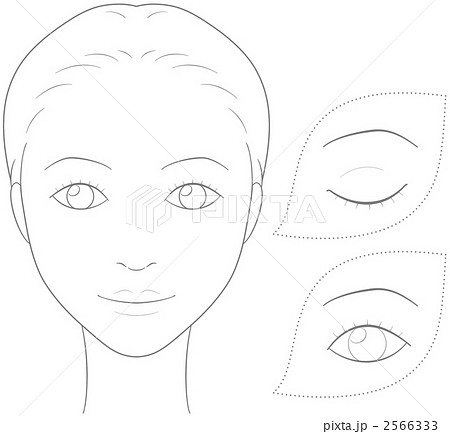 顔と目のアップのセットイラストのイラスト素材 2566333 Pixta