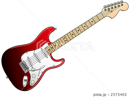 エレキギター 赤色のイラスト素材