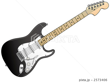 エレキギター 黒色のイラスト素材