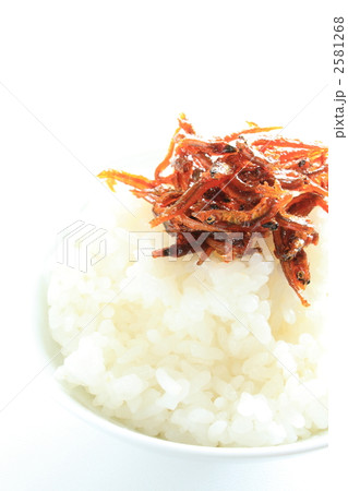 こうなご佃煮とご飯の写真素材 こうなご佃煮とご飯の写真素材