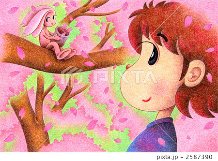 桜の妖精のイラスト素材
