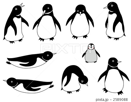 ペンギン カット シンプルのイラスト素材 250