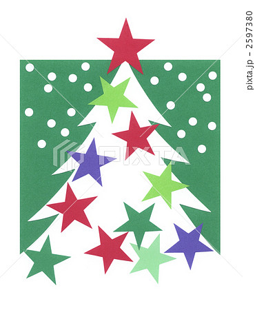 クリスマスツリー 貼り絵のイラスト素材 2597380 Pixta