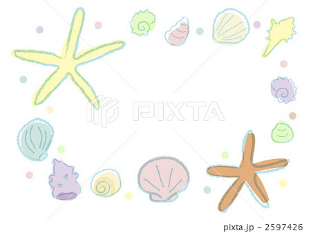 貝殻 枠のイラスト素材 2597426 Pixta