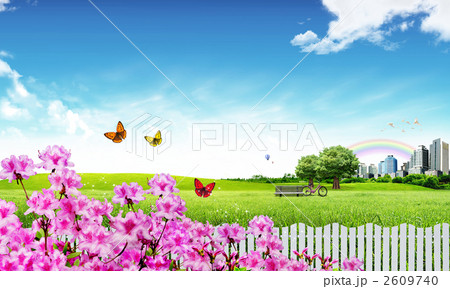 春の野原 Besのイラスト素材