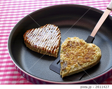 ハート型のお好み焼 2611427