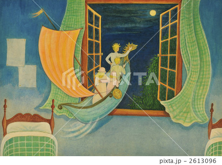 窓から船で旅立つ４兄弟 2613096