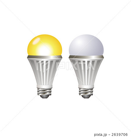 Led電球 消灯と点灯のセット のイラストのイラスト素材