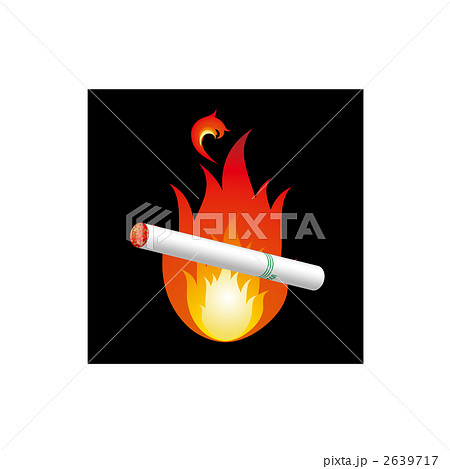タバコによる火災発生のイラストのイラスト素材