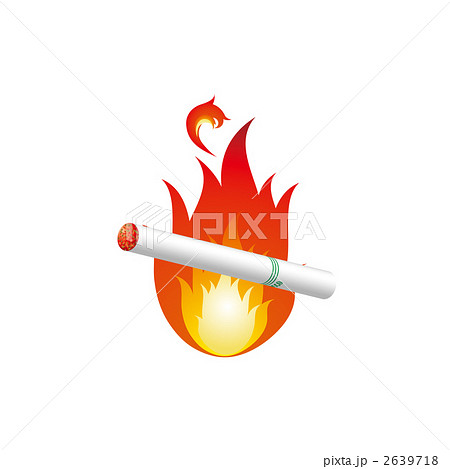 タバコによる火災発生のイラストのイラスト素材