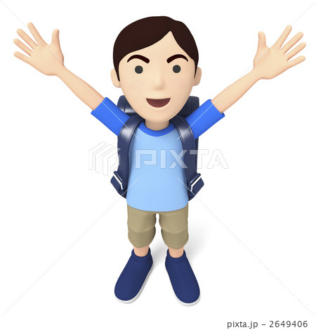 万歳する少年 2649406