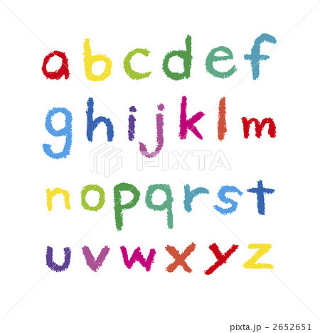 クレヨンで書いたアルファベット小文字のイラスト素材