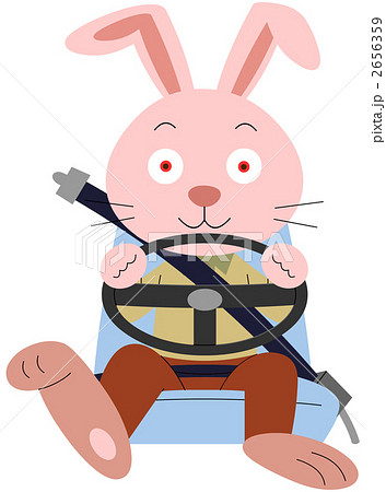 シートベルトうさぎのイラスト素材 シートベルトうさぎのイラスト素材