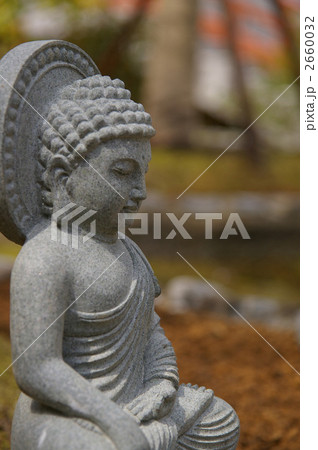 白御影石 象に乗る釈迦 高さ５０ｃｍ 石仏 - 美術品
