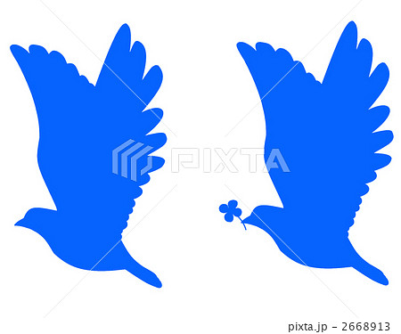 青い鳥のイラスト素材