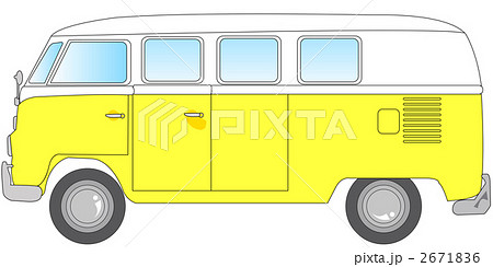 ワーゲンバス 乗用車 乗り物のイラスト素材 2671836 Pixta