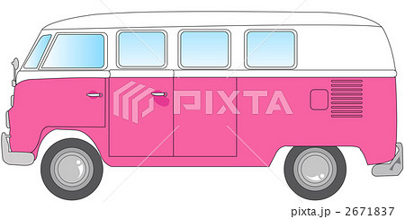 乗用車 ワーゲンバス 乗り物のイラスト素材 2671837 Pixta