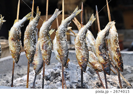 鮎の塩焼きの写真素材