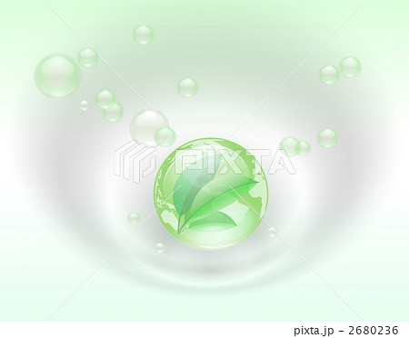 水と空気と緑の地球のイラスト素材