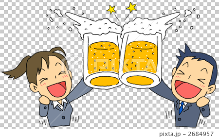 ビールで乾杯ふたり 2684957