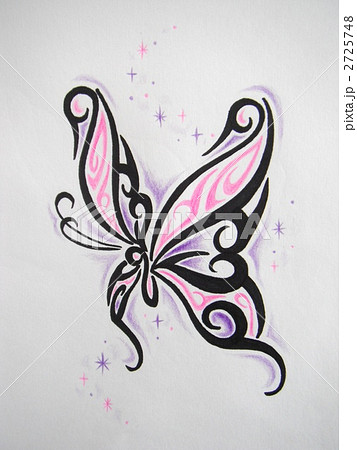手書き 蝶々 キラキラありのイラスト素材