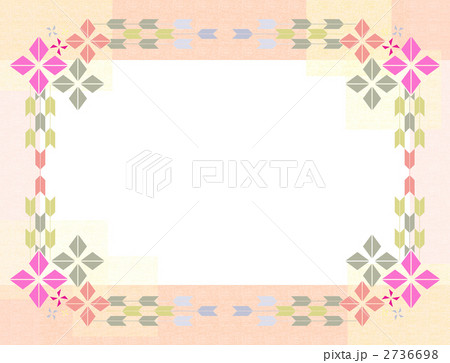 和風のフレーム　桃色 2736698
